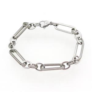 Raw Stainless Steel Bracelet, approx 8-10mm, 8-23mm, 21cm length [SSB1023]