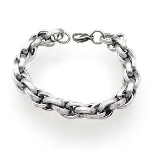 Raw Stainless Steel Bracelet, approx 11mm, 21cm length [SSB1026]