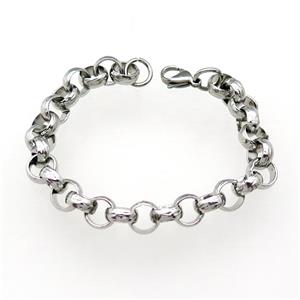 Raw Stainless Steel Bracelet, approx 10mm, 21cm length [SSB1027]