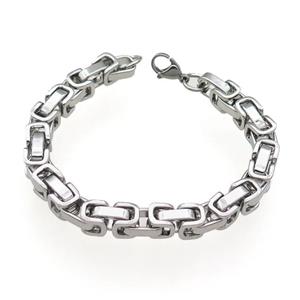 Raw Stainless Steel Bracelet, approx 8mm, 21cm length [SSB1031]