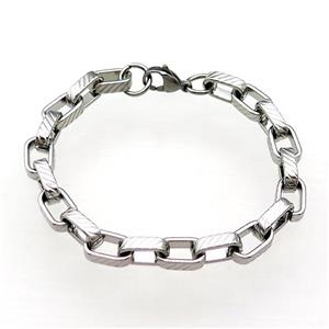 Raw Stainless Steel Bracelet, approx 8mm, 21cm length [SSB1032]