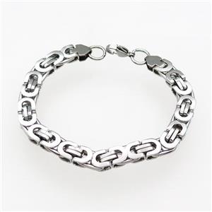Raw Stainless Steel Bracelet, approx 8mm, 21cm length [SSB1033]