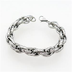 Raw Stainless Steel Bracelet, approx 11mm, 21cm length [SSB1034]