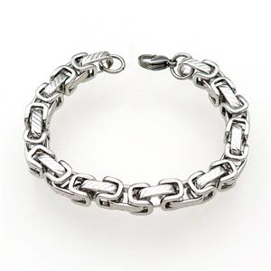 Raw Stainless Steel Bracelet, approx 8mm, 21cm length [SSB1036]