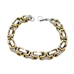 Stainless Steel Bracelet Gold Plated, approx 8mm, 21cm length [SSB1038]