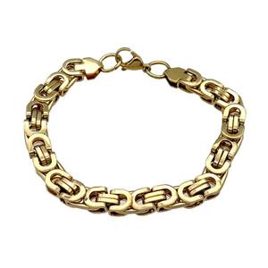 Stainless Steel Bracelet Gold Plated, approx 8mm, 21cm length [SSB1040]