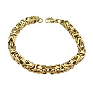Stainless Steel Bracelet Gold Plated, approx 6mm, 21cm length [SSB1041]