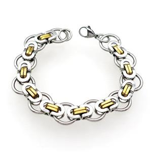 Stainless Steel Bracelet Gold Plated, approx 8mm, 21cm length [SSB1042]