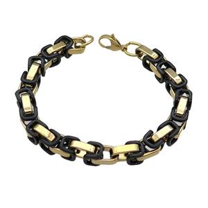 Stainless Steel Bracelet Black Plated, approx 8mm, 21cm length [SSB1043]