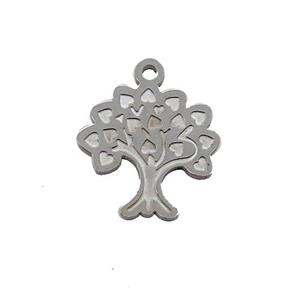 Raw Stainless Steel Tree Pendant, approx 14-15mm [SSB1083]