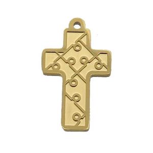 Stainless Steel Cross Charm Pendant Gold Plated, approx 15-21mm [SSB1086]