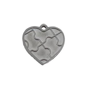 Raw Stainless Steel Heart Pendant, approx 15mm [SSB1088]