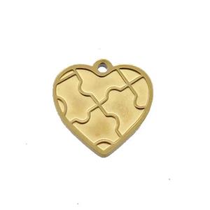 Stainless Steel Heart Pendant Gold Plated, approx 15mm [SSB1089]