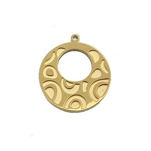 Stainless Steel GoGo Charm Pendant Gold Plated, approx 15mm dia [SSB1091]