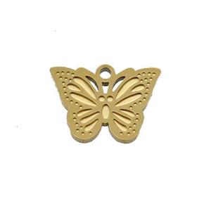 Stainless Steel Butterfly Pendant Gold Plated, approx 10-14.5mm [SSB1095]