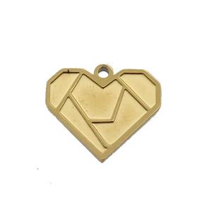 Stainless Steel Heart Charm Pendant Gold Plated, approx 13-15mm [SSB1097]