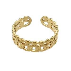 Stainless Steel Ring Gold Plated, approx 6mm, 18mm dia [SSB1105]