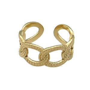 Stainless Steel Ring Gold Plated, approx 9mm, 18mm dia [SSB1107]