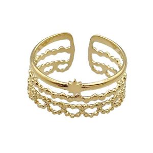 Stainless Steel Ring Gold Plated, approx 9-10mm, 18mm dia [SSB1115]