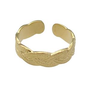 Gold Plated Stainless Steel Ring, approx 7mm, 18mm dia [SSB1121]