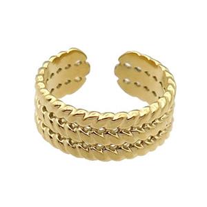 Gold Plated Stainless Steel Ring, approx 8mm, 18mm dia [SSB1128]