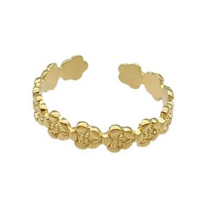 Gold Plated Stainless Steel Ring, approx 5mm, 18mm dia [SSB1132]