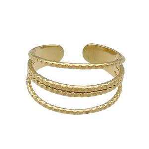 Stainless Steel Ring Gold Plated, approx 5-11mm, 18mm dia [SSB1133]