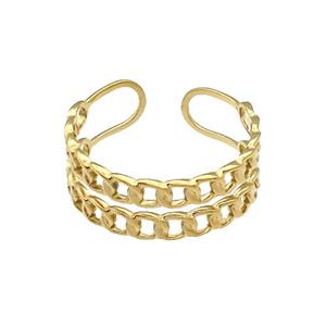 Stainless Steel Ring Gold Plated, approx 8mm, 18mm dia [SSB1137]