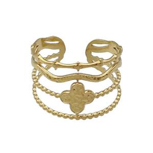 Stainless Steel Ring Gold Plated, approx 8-14mm, 18mm dia [SSB1143]