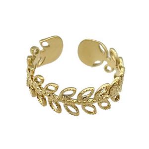 Stainless Steel Ring Gold Plated, approx 6.5mm, 18mm dia [SSB1147]
