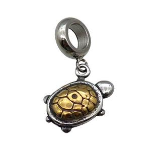 Stainless Steel Tortoise Charm Pendant Gold Plated, approx 10-16mm, 9mm, 5mm hole [SSB1163]