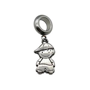 Stainless Steel Kid Boy Pendant Antique Silver, approx 9-15mm, 9mm, 5mm hole [SSB1182]