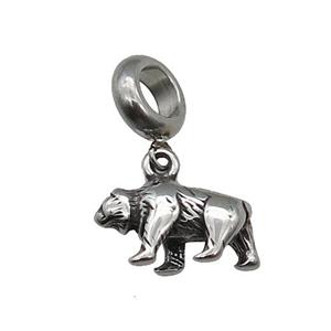 Stainless Steel Wolf Pendant Antique Silver, approx 10-16mm, 9mm, 5mm hole [SSB1185]