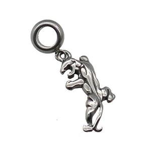 Stainless Steel Tiger Pendant Antique Silver, approx 10-21mm, 9mm, 5mm hole [SSB1188]