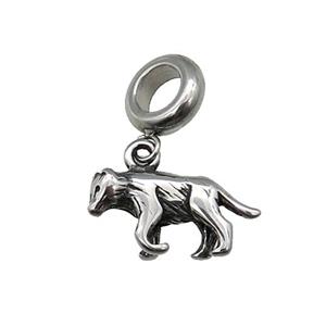 Stainless Steel Fox Pendant Antique Silver, approx 9-16mm, 9mm, 5mm hole [SSB1189]