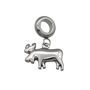 Raw Stainless Steel Deer Pendant, approx 12-16mm, 9mm, 5mm hole [SSB1191]