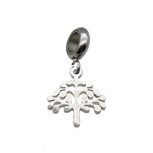 Raw Stainless Steel Tree Pendant, approx 14.5-17mm, 9mm, 5mm hole [SSB1204]
