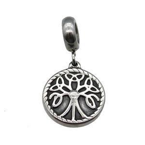 Stainless Steel Pendant Antique Silver, approx 15mm, 9mm, 5mm hole [SSB1206]
