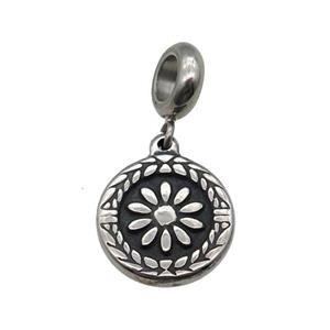 Stainless Steel Pendant Antique Silver, approx 15mm, 9mm, 5mm hole [SSB1208]