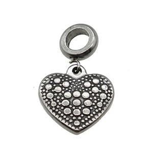 Stainless Steel Heart Pendant Antique Silver, approx 16.5mm, 9mm, 5mm hole [SSB1210]