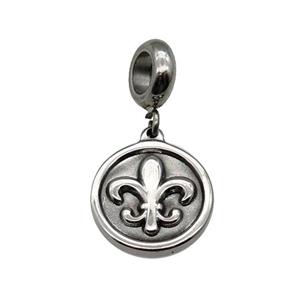Stainless Steel Pendant Antique Silver, approx 15mm, 9mm, 5mm hole [SSB1211]