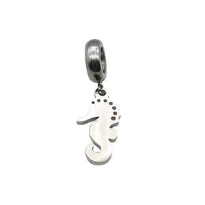 Raw Stainless Steel Seahorse Pendant, approx 8-17mm, 9mm, 5mm hole [SSB1231]