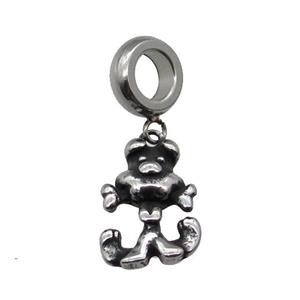 Stainless Steel Monkey Pendant Antique Silver, approx 10.5-15mm, 9mm, 5mm hole [SSB1237]