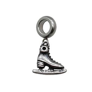 Stainless Steel IceSkates Pendant Antique Silver, approx 13mm, 9mm, 5mm hole [SSB1239]