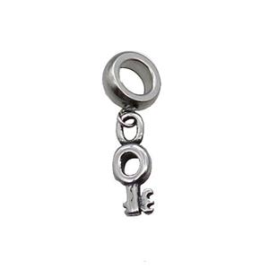 Stainless Steel Key Pendant Antique Silver, approx 5-15mm, 9mm, 5mm hole [SSB1242]