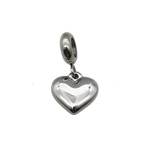 Raw Stainless Steel Heart Pendant, approx 12mm, 9mm, 5mm hole [SSB1244]