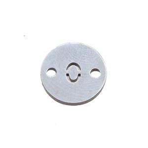 Raw Stainless Steel Circle Number0 Connector, approx 10mm dia [SSB1247]