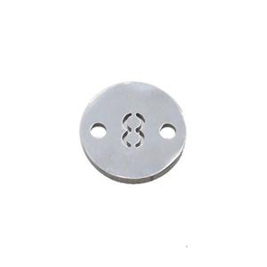Raw Stainless Steel Circle Number8 Connector, approx 10mm dia [SSB1255]