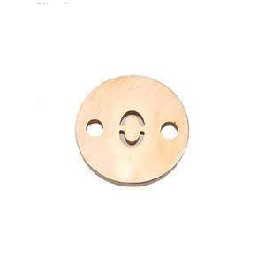 Stainless Steel Circle Number0 Connector Rose Gold, approx 10mm dia [SSB1269]