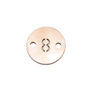 Stainless Steel Circle Number8 Connector Rose Gold, approx 10mm dia [SSB1277]